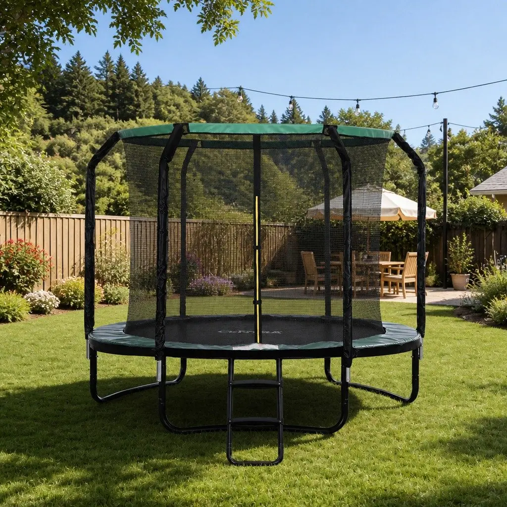 Round Trampoline with Safety Net and Ladder