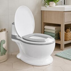 Durable Kids Potty Trainer Seat with Removable Bucket Grey