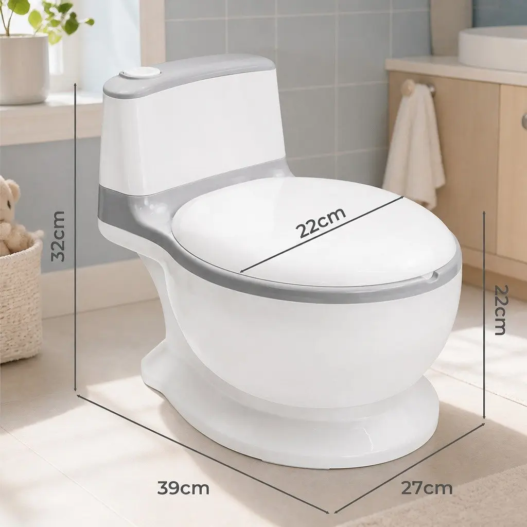 Kids Potty Trainer Seat PP and PU 27cm x 39cm x 32cm Grey