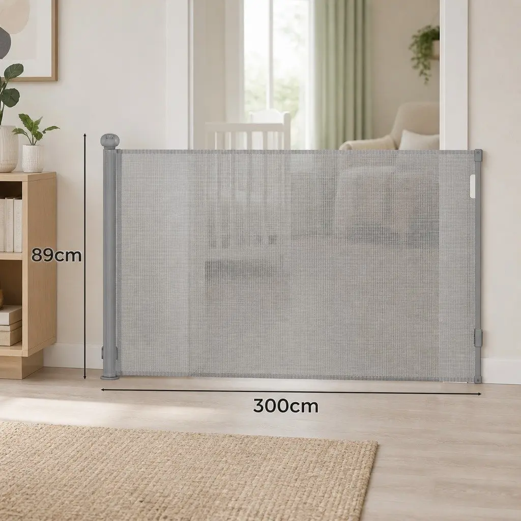 Grey Mesh Baby Safety Gate 300cm