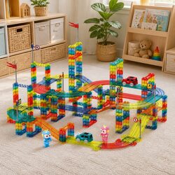 Dinosaur-Themed Magnetic Tiles Set for Kids 348PCS