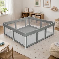 Quality Kids Playpen 120x180cm Foldable Mesh Barrier