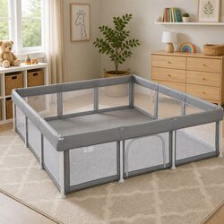Foldable Kids Playpen 180x180cm with Mesh Safety Features