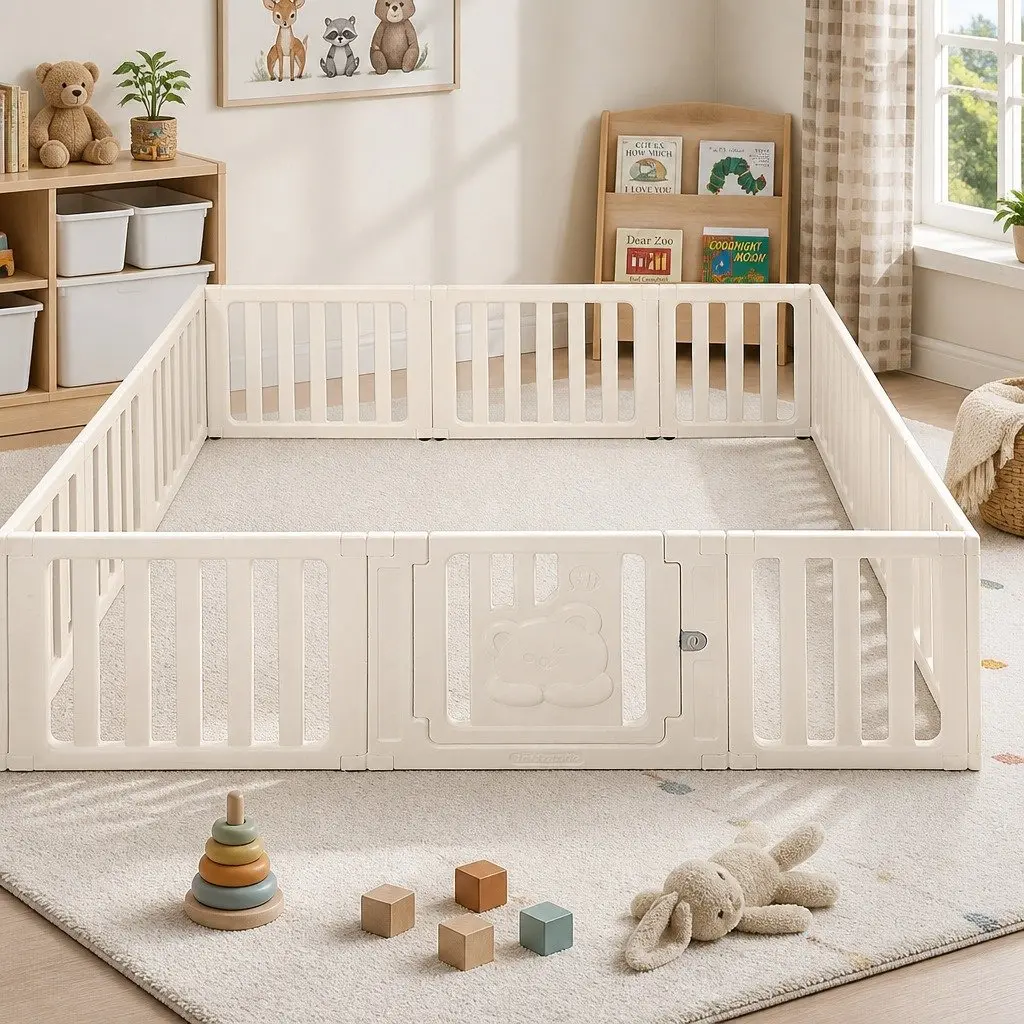 Kids Playpen HDPE 12 Panel Indoor Outdoor White
