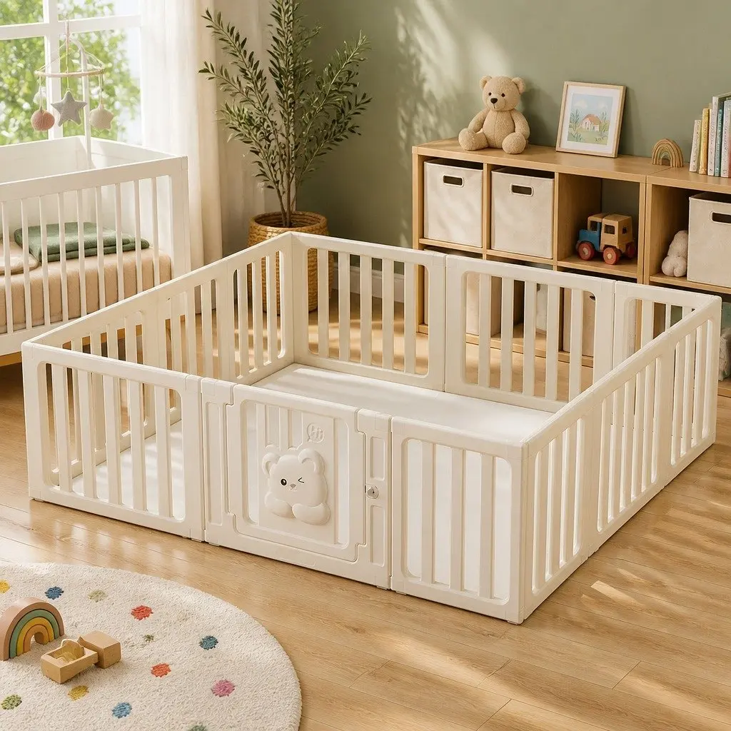 Kids Playpen HDPE 12 Panel Indoor Outdoor White