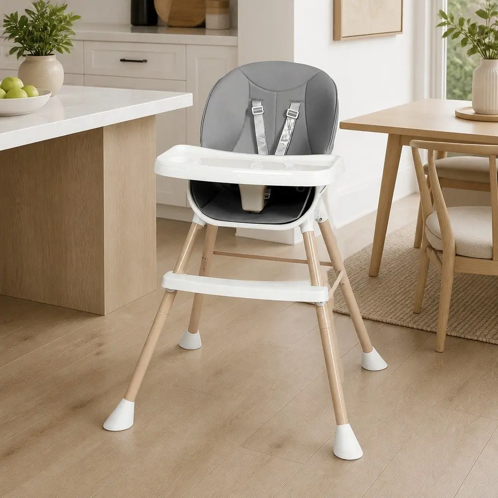 6-In-1 Baby High Chair Removable Tray Dining Seat Infant Feeding Booster Safety