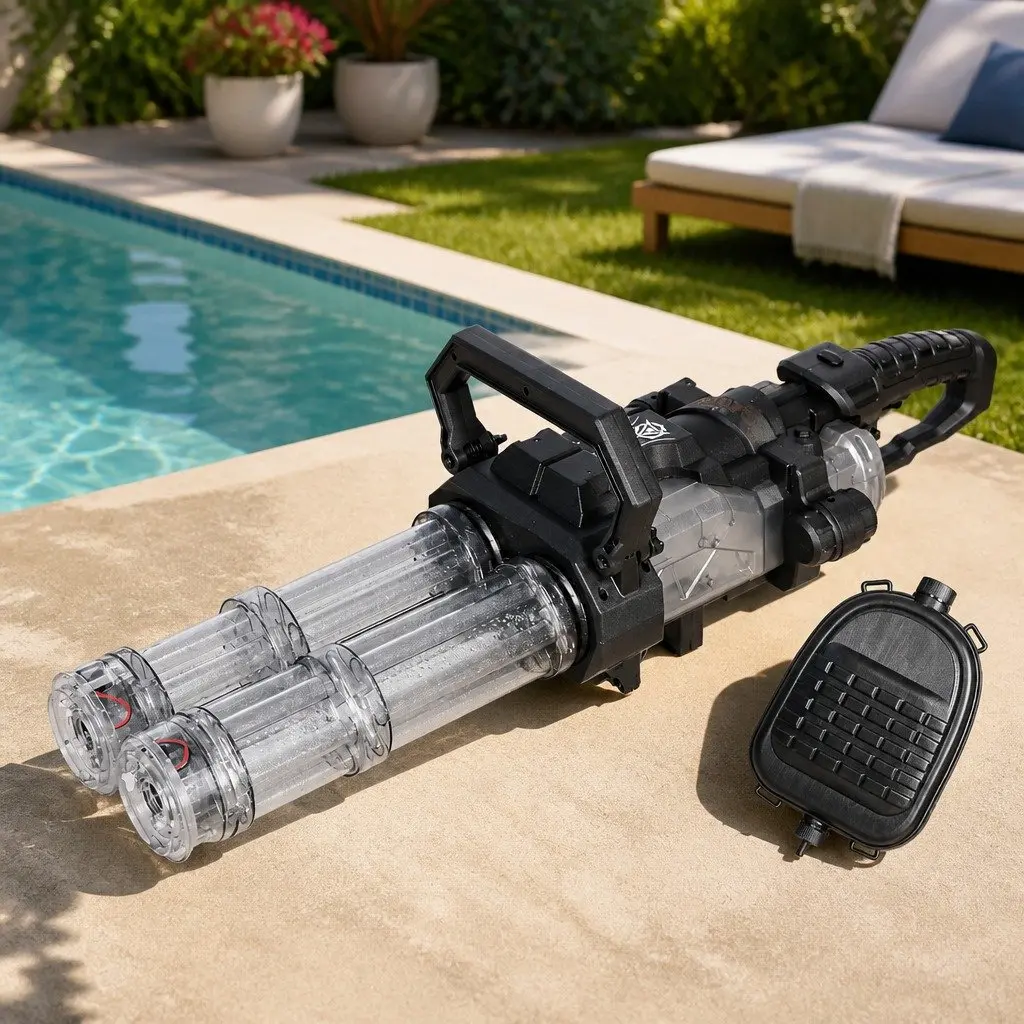 Kids Electric Water Gun with Dual Barrel & LED Lights
