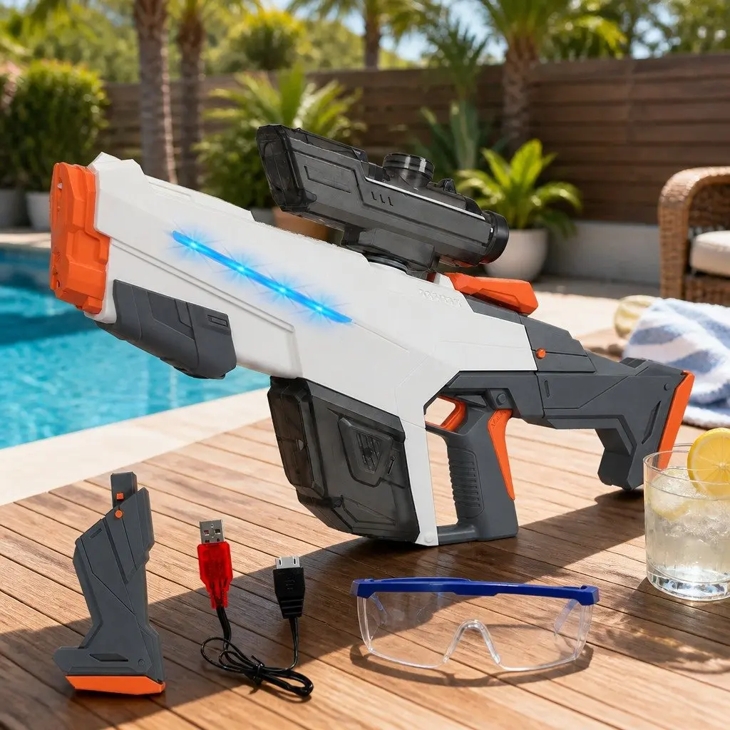 Kids Automatic Electric Water Gun with LED for Summer Fun