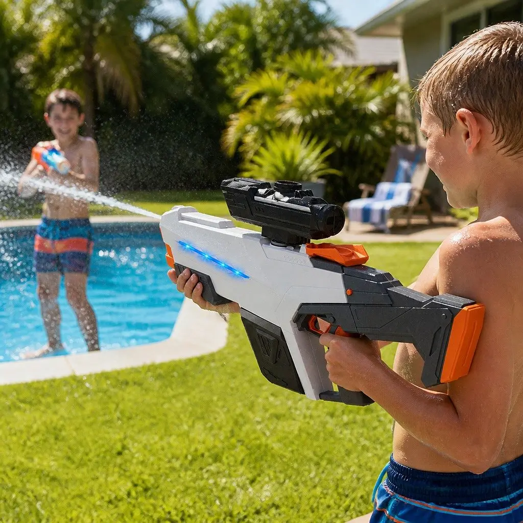 Kids Automatic Electric Water Gun with LED for Summer Fun