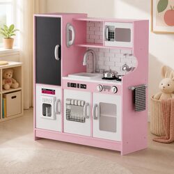 Premium Wooden Kids Kitchen Set with Realistic Features