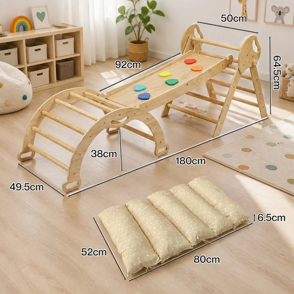 Kids Climbing Toy Set with Triangle Arch and Slide