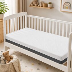 Baby Crib Mattress Gel Memory Foam Reversible Two-Sided Firmness Removable Cover