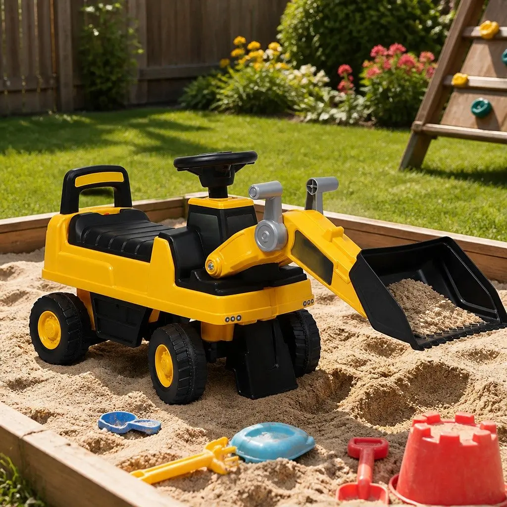 Kids Ride-On Excavator Toy Scoop Digger Indoor Outdoor Play Learning Machine