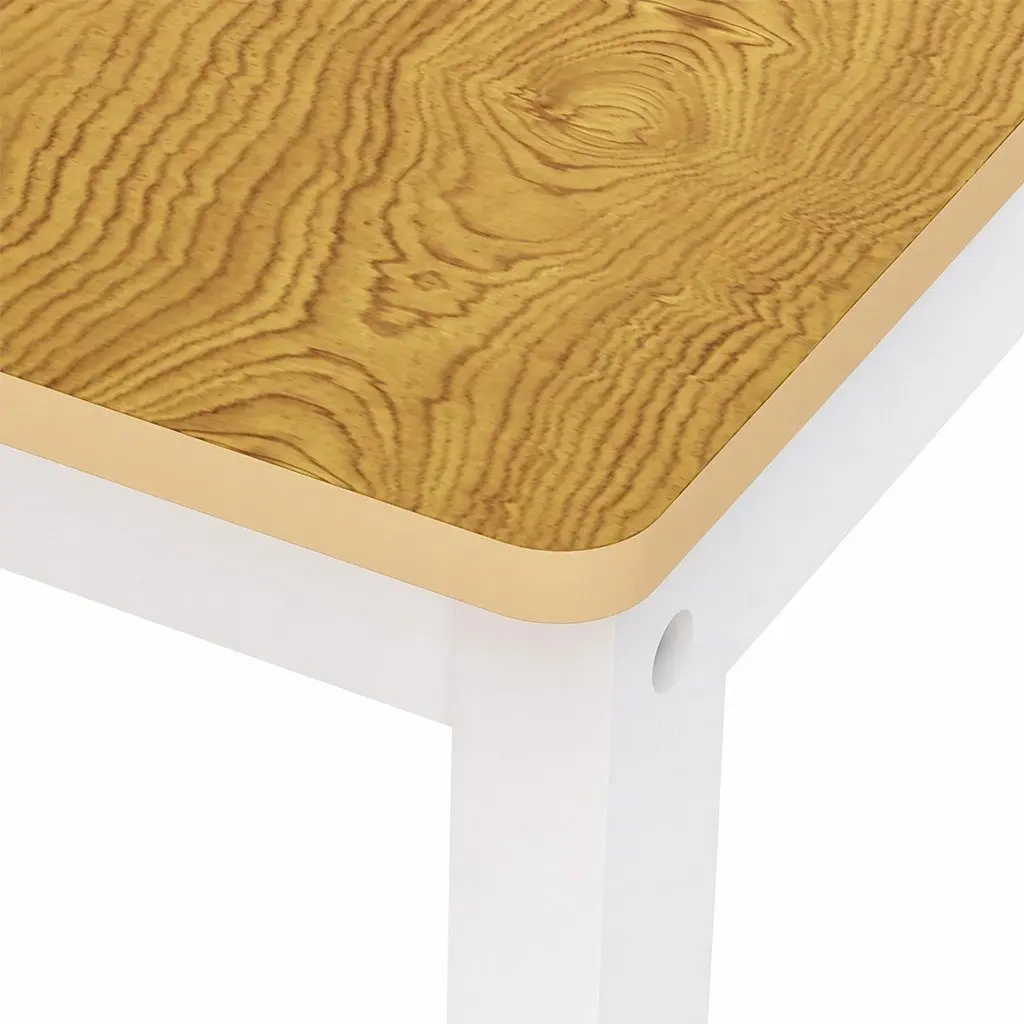 Kids Table and Chairs Set Wooden 3PCS White MDF Pine 60cm x 50cm x 48cm