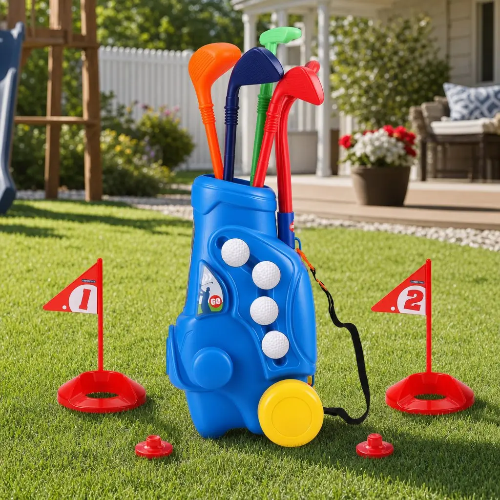 Kids Golf Set with Pull Cart and Clubs