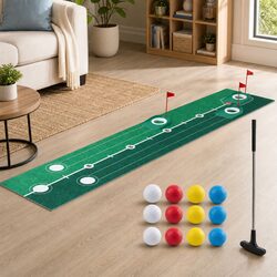 Durable Kids Golf Putting Set with Mat, Putter, and Balls