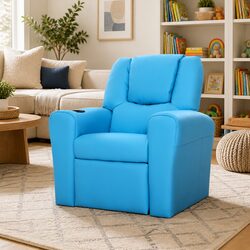 Blue Kids Recliner Chair for Relaxing and Play