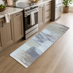 Lydia Style Black PVC Kitchen Mat 45x150cm
