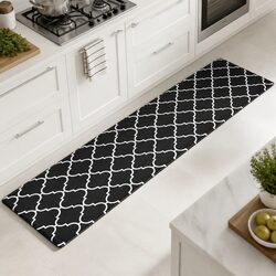 Kitchen Floor Mat 45x180cm Non-slip PVC Rug Cushioned Wipe Clean Black