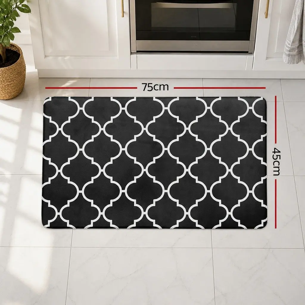 Non-slip Kitchen Floor Mat 45x75cm Black