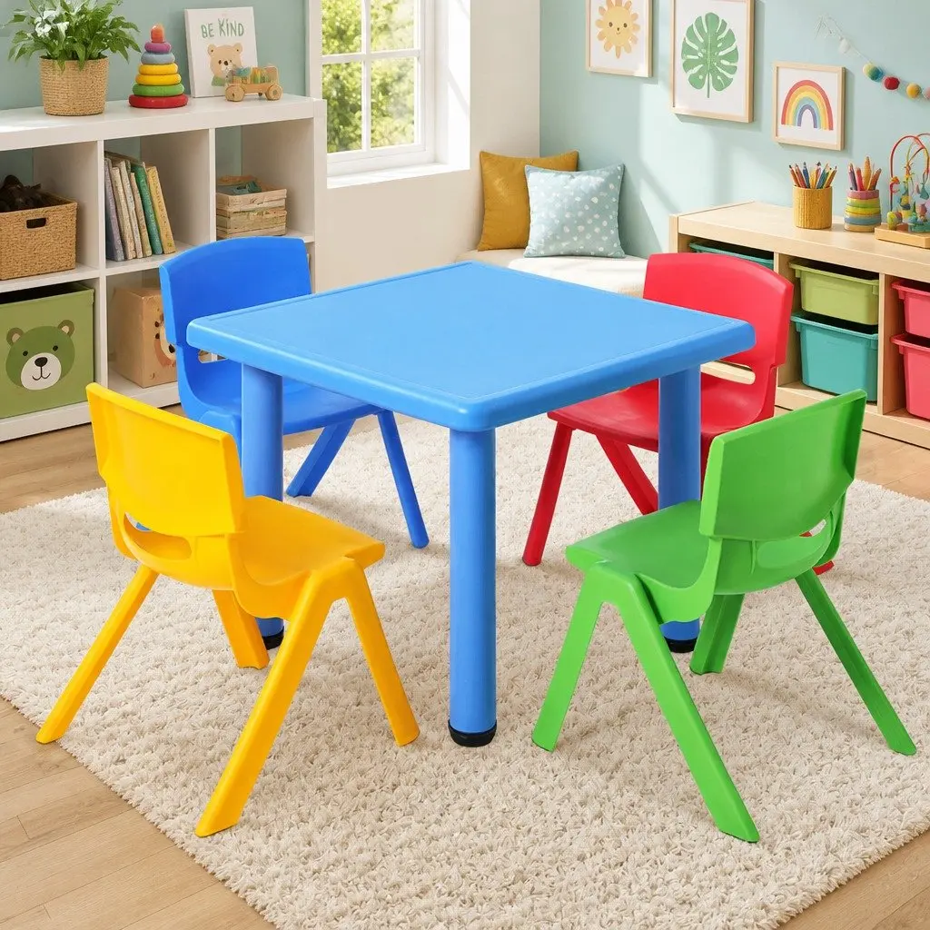 5-Piece Kids Table and Chairs Set for Study and Play