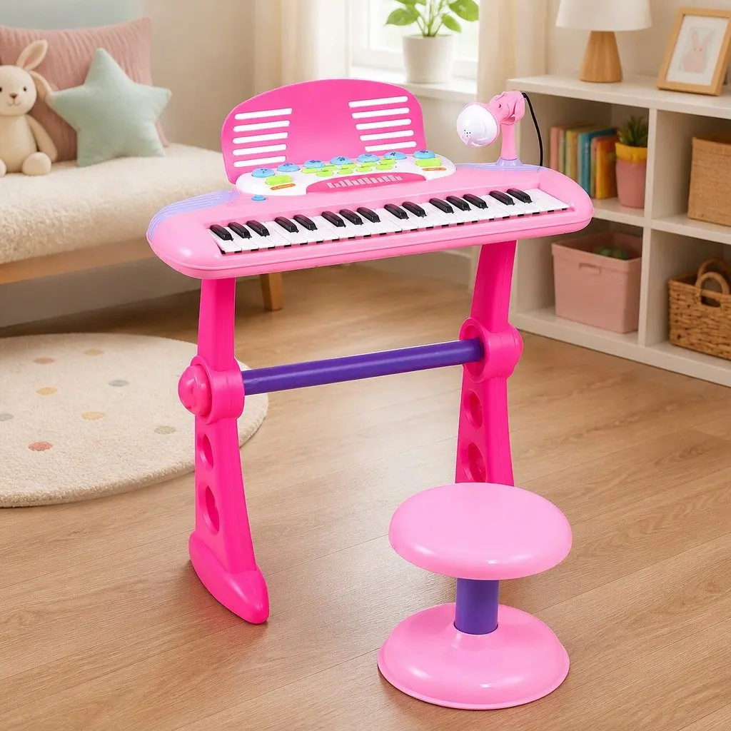 37-Key Kids Piano Keyboard Set with Stool