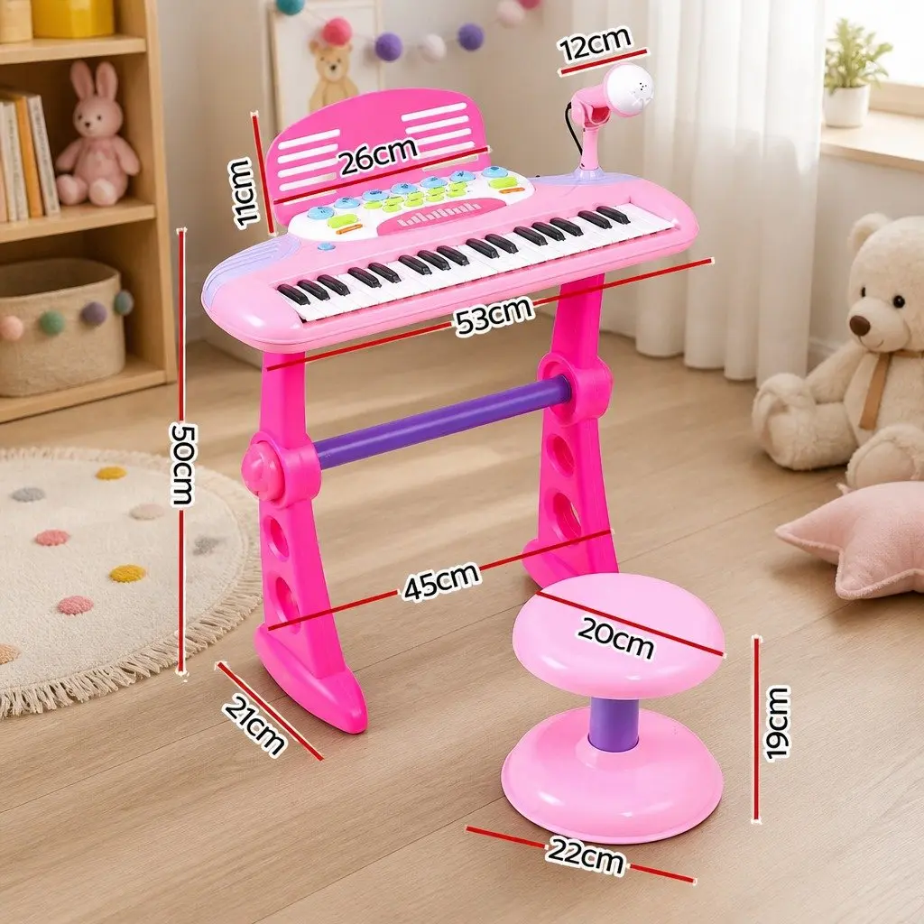37-Key Kids Piano Keyboard Set with Stool