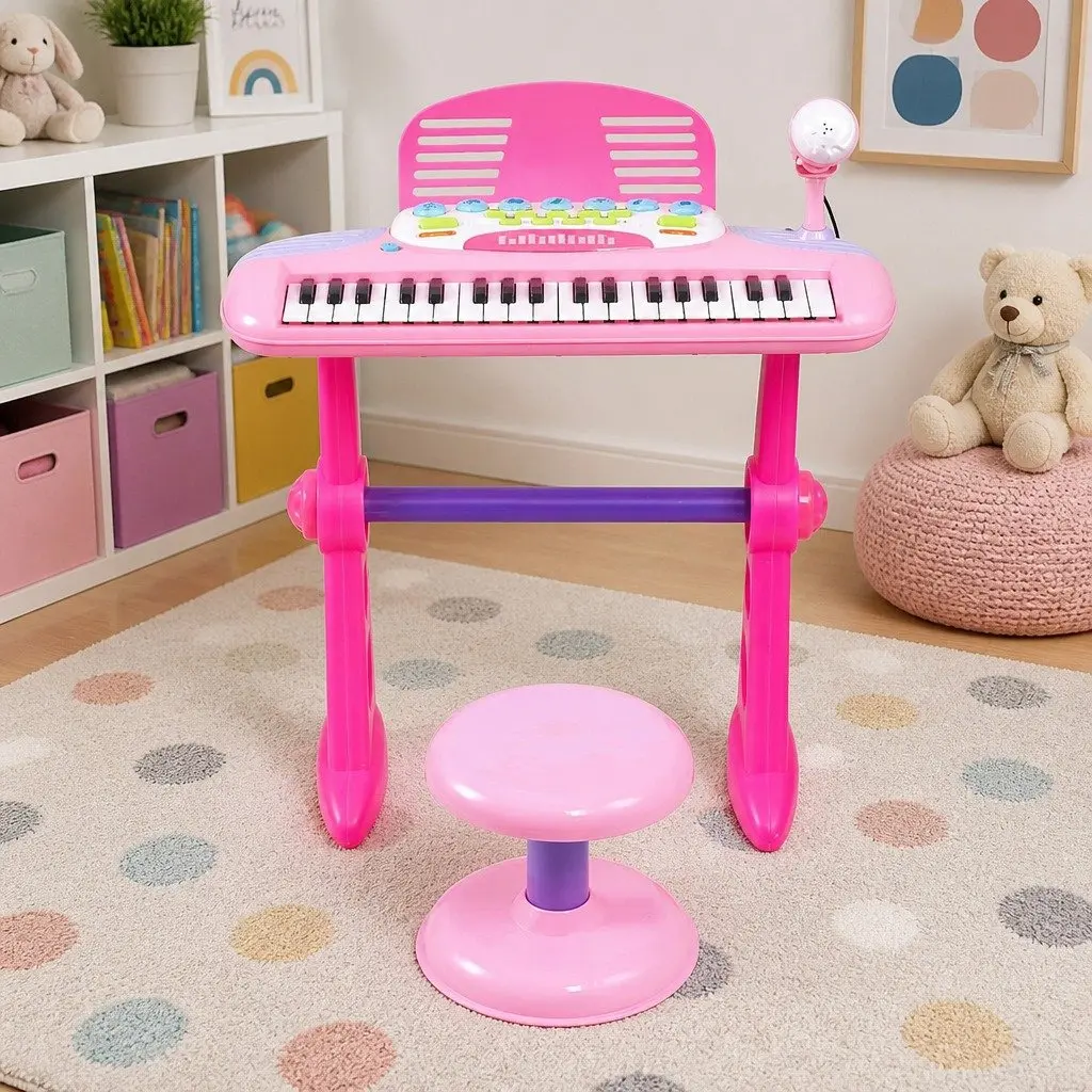 37-Key Kids Piano Keyboard Set with Stool