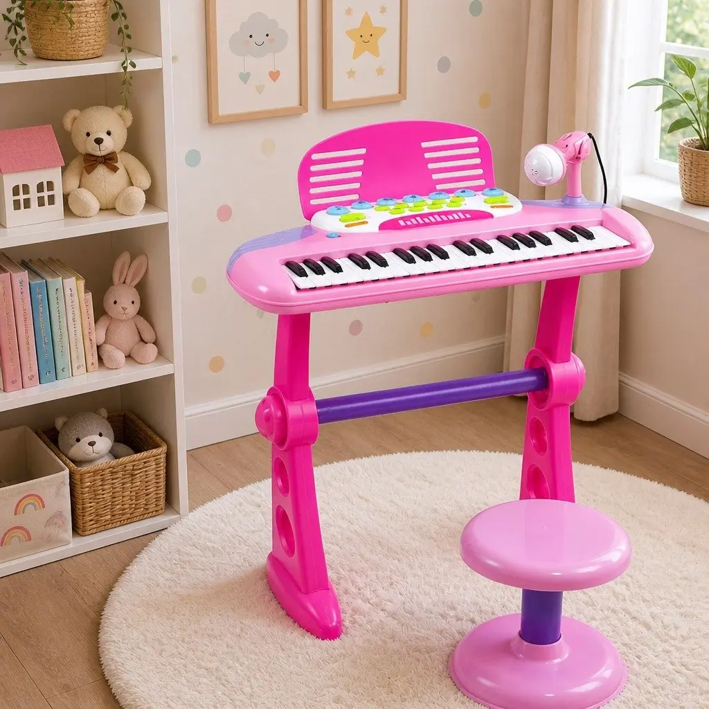 37-Key Kids Piano Keyboard Set with Stool