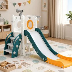 Premium Kids Slide Set with Basketball Hoop for Active Play