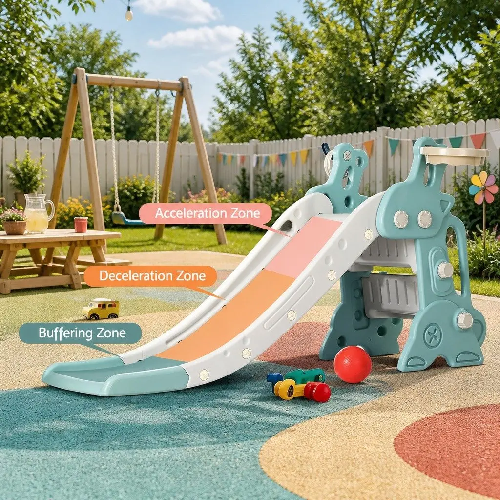 Kids Slide Set High-density Polyethylene 140cm Blue