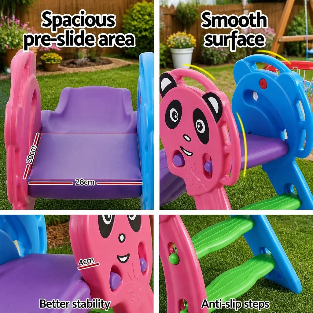 Kids Slide Set Plastic 100cm Multi-Coloured