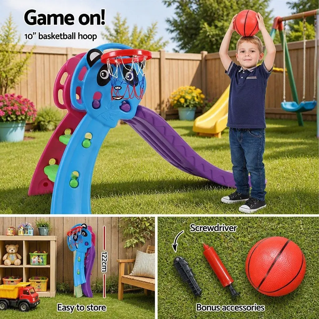 Kids Slide Set Plastic 100cm Multi-Coloured