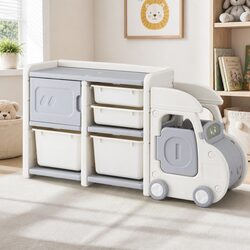 Car-Shaped Kids Toy Organizer with Removable Bins