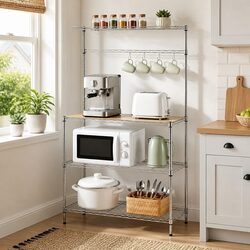 4-Tier Metal Kitchen Rack with Reinforced Design