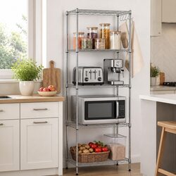 5-Tier Adjustable Metal Kitchen Shelf 60x35x150cm