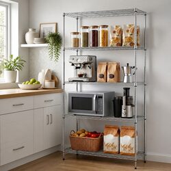 5-Tier Metal Kitchen Storage Rack Shelf Shelving Unit 90x35x182CM Adjustable