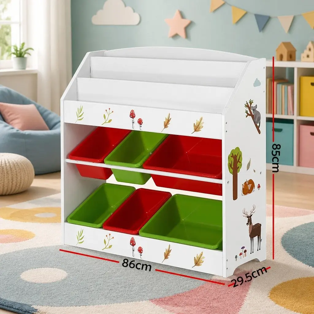 Kids Bookshelf MDF 3 Tier Storage Organiser Multicolour