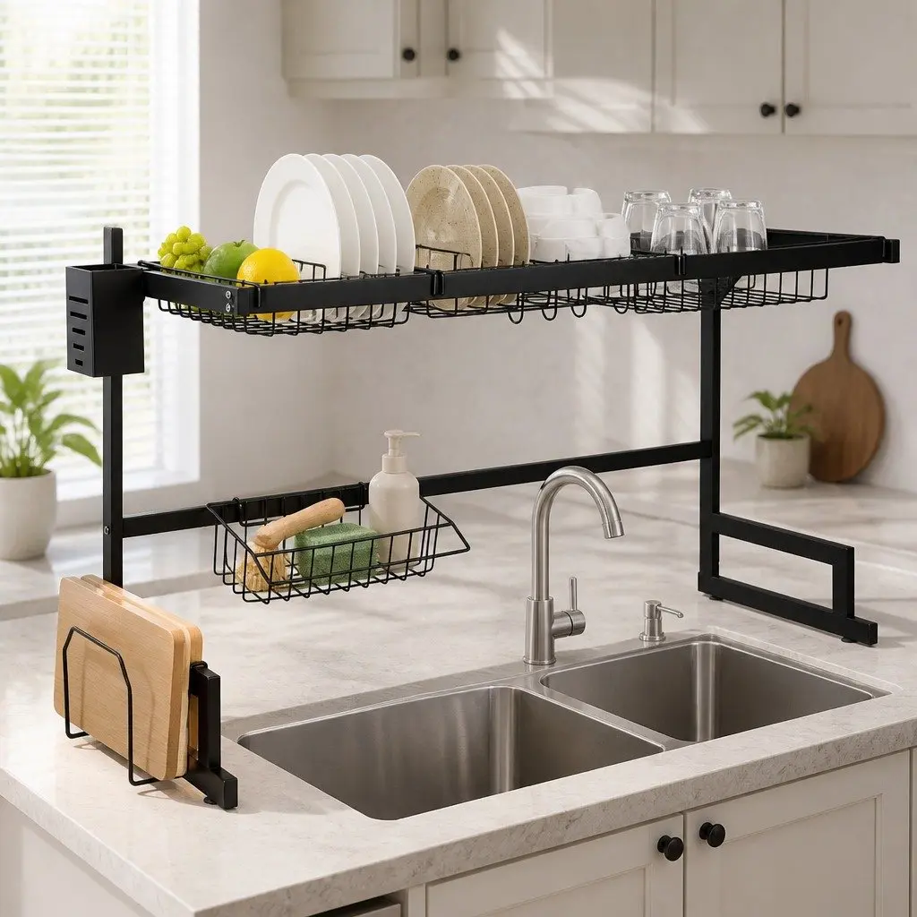 Stainless Steel 2-Tier Dish Drying Rack 85cm