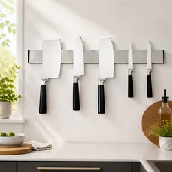 Large Wall-Mounted Magnetic Knife Holder for Kitchen Storage