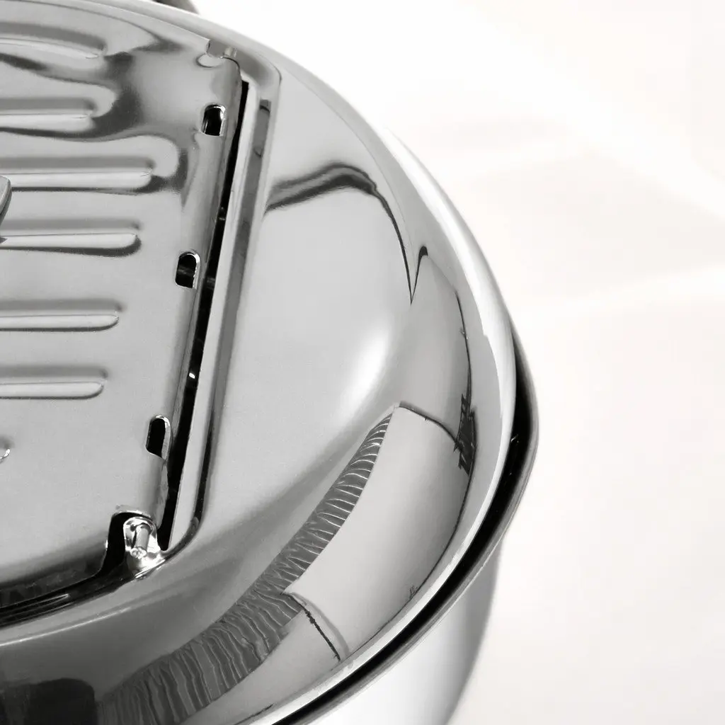 Deep Frying Pan Food Grade 304 Stainless Steel 24cm Silver