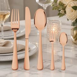 30-Piece Cutlery Set Rose Gold Stainless Steel Dining Flatware Service for 6