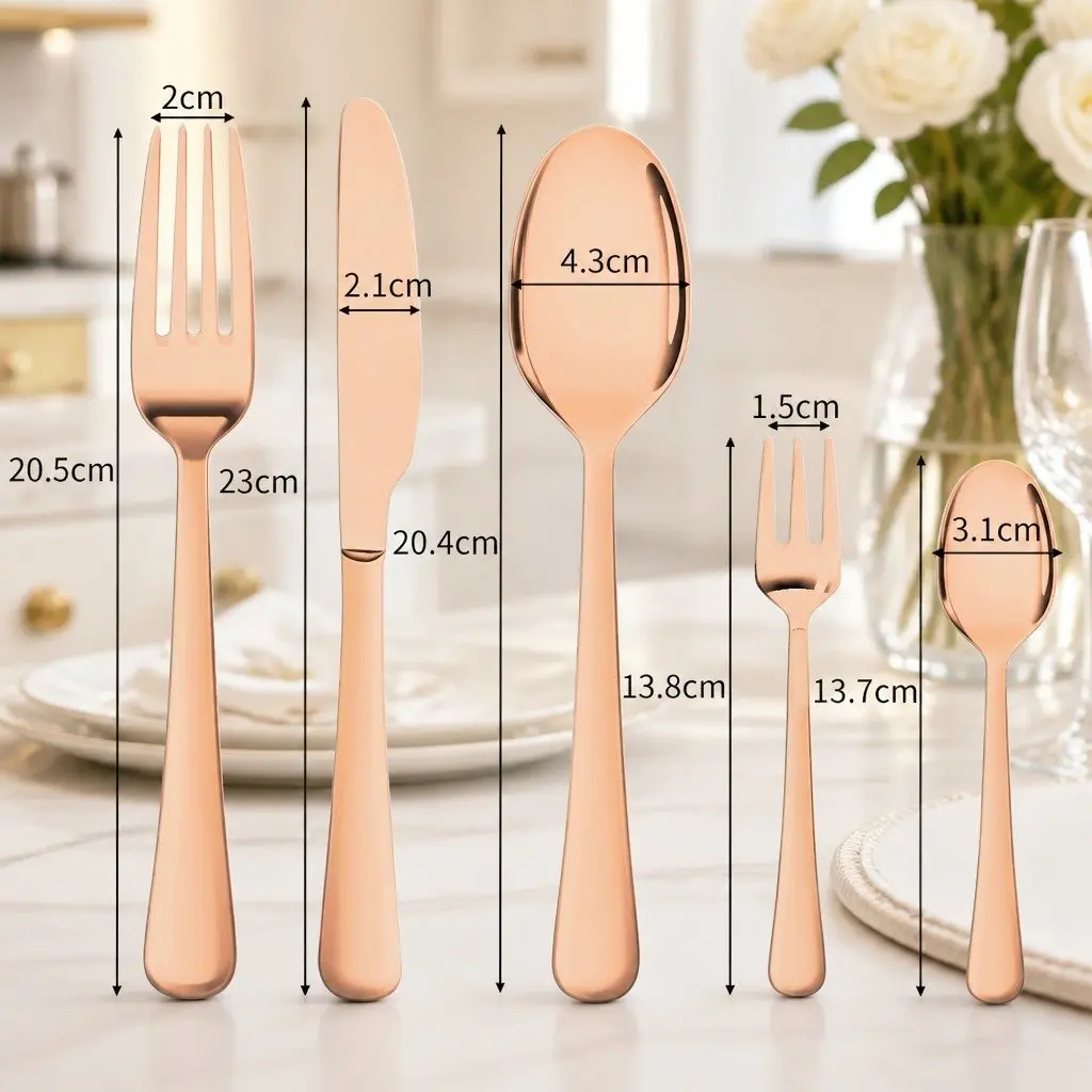30-Piece Rose Gold Cutlery Set for 6