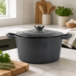 Heavy-Duty 4L Cast Iron Dutch Oven with Enamel Coating