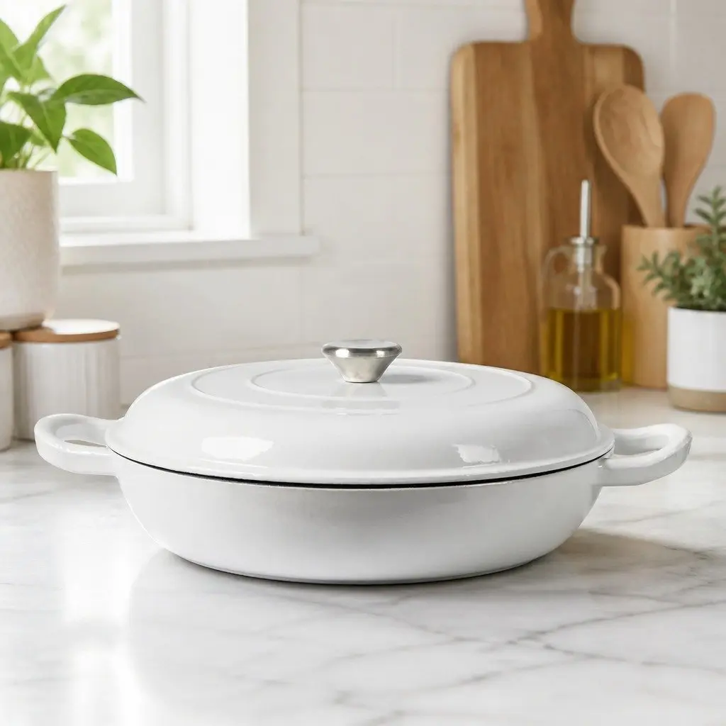 White Cast Iron Dutch Oven 3.5L