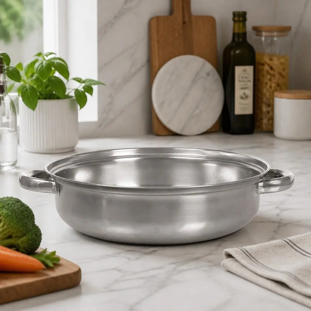 4 Layer Stainless Steel Steamer Pot Glass Lid 27cm Silver