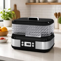 5 Tray Food Dehydrator Stainless Steel Hot Air Dryer Digital LED Controls Jerky