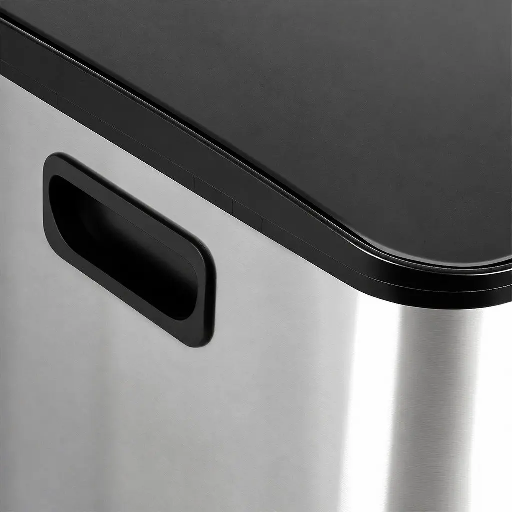 60L Dual Compartment Stainless Steel Pedal Bin
