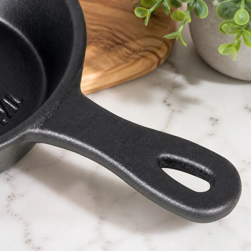 Mini Cast Iron Frying Pan Set Non-Stick Cookware Eggs Pancakes Pizza Skillet