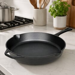 Cast Iron Skillet Frying Pan Steak Searing Non Stick Cookware All Stovetop Oven